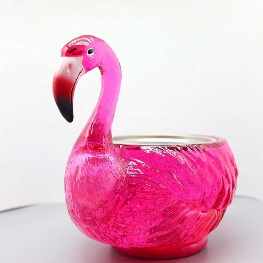 Brand New Bath & Body Works Flamingo Waterglobe 3 Wick Candle Holder 🦩